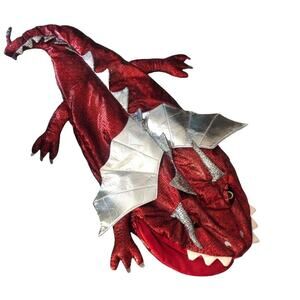 Kids Sleeping Bag Want To Be A Dragon Snuggle Tail Red Silver Metallic Small